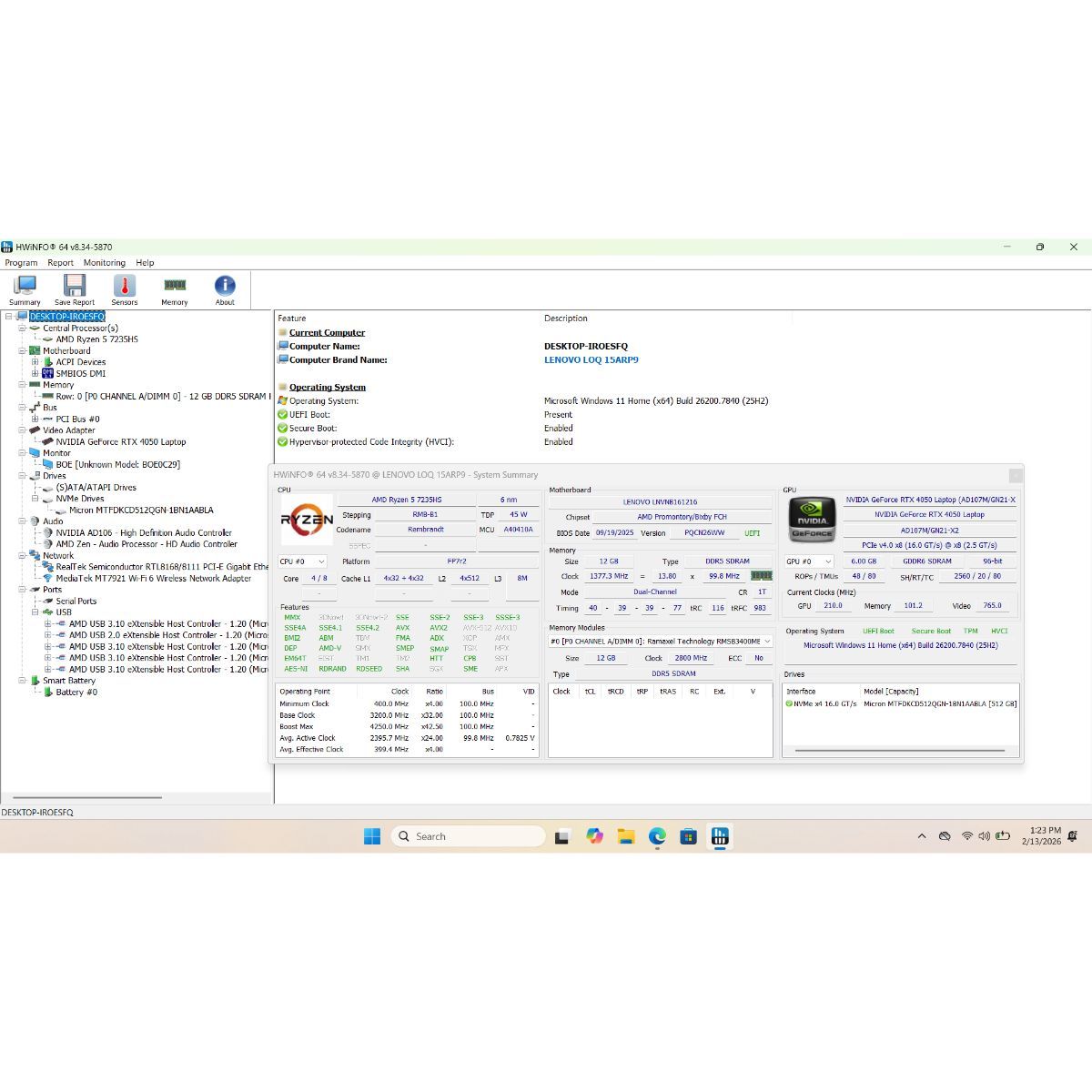 LENOVO LOQ 15ARP9 Gaming Laptop 15.6" FHD, Ryzen 5 7235HS, 12GB, 512GB, RTX 4050 - hình ảnh